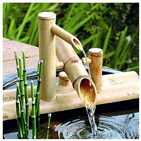 Fontaine à Eau en Bambou avec Pompe, Caractéristiques De l'eau en Bambou pour Le Jardin,Cascade de décoration Zen Japonaise Cascade intérieure/extérieure en Bambou
