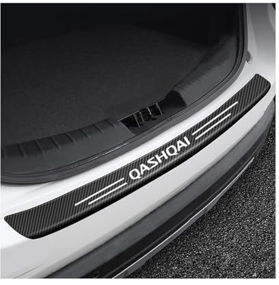 Generico Fibra Carbonio Protezione Paraurti Posteriore Striscia Pellicola per Nissan Qashqai,Adesivo Battitacco Porta Baule Auto Accessori