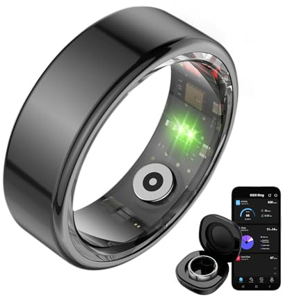 KSIX Saturn smart ring för män och kvinnor med aktivitetsmätare steg och kalorier - smart ring som mäter blodsyre, hjärtmätare, sömnkontroll - 3 dagars batteritid - XS