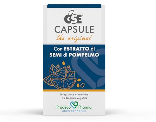 Prodeco Pharma Integratore Alimentare GSE 30 Capsule - Equilibrio Microbico, Estratto di Semi di Pompelmo, Vegan, Senza Glutine