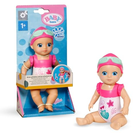 BABY born Splish Splash Bath Toy Emma - Size 15 cm - With mechanical swimming function - Works completely without batteries - Suitable for children from 1 year