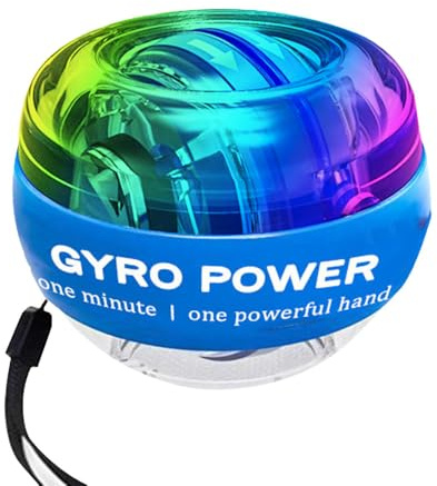 HIULLEN Gyroball Wrist Exerciser Ball, Gyroscopic Forearm Exerciser, Auto-Start Wrist Power Gyro Ball for Wrist Arms Fingers Wrist Bones and Muscles Strengthening & Training