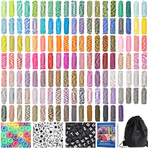 GNILLKO 130 Colors Paracord 550-10 Feet Paracord Bracelets Kit with Complete Accessories, Multifunction Paracord Rope for Making Bracelets, Lanyards, Dog Collar
