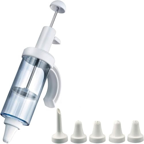 Siringa per Dolci Grande – Beccuccio per Zeppole e Siringa Grande per Decorazione Dolci, Frittelle, Donuts e Churros – Con 6 Beccucci per Torte e Dolci