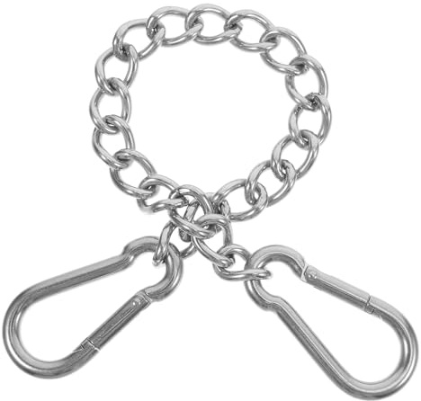 Homoyoyo Chaîne en Acier Inoxydable 30 CM X 4 MM avec 2 Mousquetons, Chaîne Suspendre Robuste pour Balançoire et Fauteuil Suspendu Extérieur, Kit de Fixation Résistant aux Intempéries,