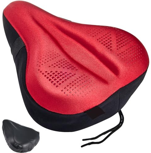 Zacro Bike Seat Cover Big Size, Gel Padded Wide Cushion for Bike Saddle, Adjustable Bike Seat Cushion for Men Women, Compatible with Peloton, Cruiser Bicycle Seats...