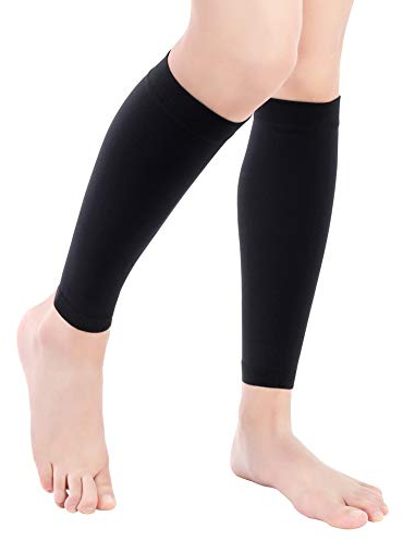 Medizinische Kompressionsstrümpfe Klasse 2, Stützstrümpfe Medizinisch Waden Kompressionsstulpen ohne fuß Thrombosestrümpfe mit Gradientenkompression 20 30 mmHg, für Krampfader (Schwarz, L)