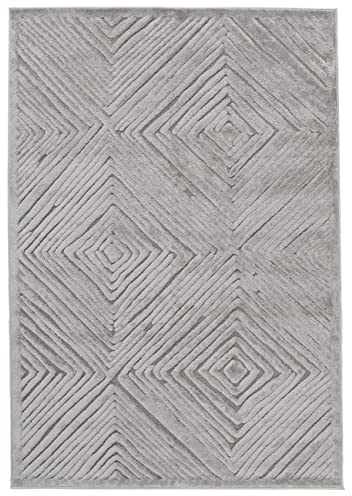 RugVista, Tuscany, Teppich, Mittelflor Teppich, 140 x 200 cm, Rechteckiger, Modern, Oeko-Tex Standard 100, Polypropylene, Flur, Schlafzimmer, Küche, Wohnzimmer, Grau, Mehrfarbig