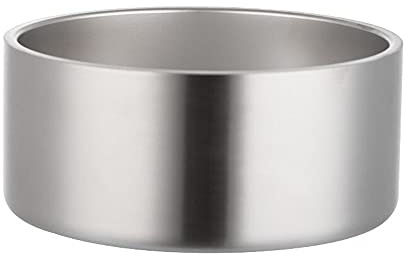 Gteller Ciotole per cani a doppia parete, in acciaio INOX, 907 g, antiscivolo, senza BPA, ciotola per alimenti per gatti e acqua con base in gomma (1814,4 g, argento)