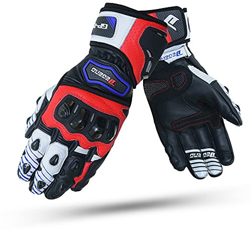 Gp-2 Multicolore | Gants de Compétition Moto Pour Hommes des Haute Résistance - Fabriqués En Cuir De Vache, TPU et Kevlar des Résistance Maximale Aux Impacts et L'Abrasion - Équipement Moto XXL