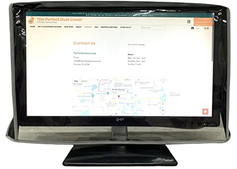 The Perfect Dust Cover, Black Nylon Cover with Clear Front Compatible with 23-inch LED/LCD Monitors, Anti Static, Waterproof Monitor Cover Dimensions 22''W x 2.5''D x 14''H by The Perfect Dust Cover