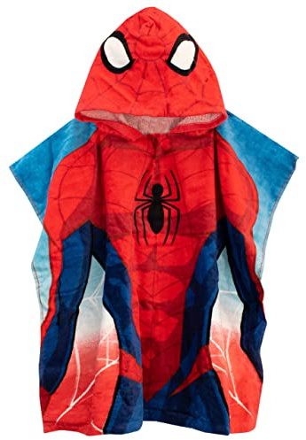 Marvel Boys Towel Poncho Spiderman Red One Size