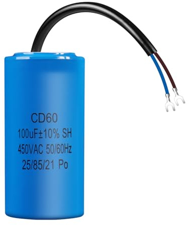 CD60 AC 450V 100uf 50/60HZ kondensator, startkondensator, motorkondensator med kabel, för kylskåp, motor, pump, generator