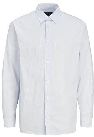 JACK & JONES Jprblabushwick Stanley T-Shirt L/S Sn Chemise de Loisirs, Bleu Cachemire/Coupe : Rayures, XS Homme