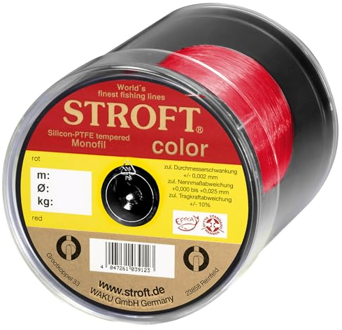 Stroft Color Monofile Angelschnur Rot 0,45mm 16,0kg 500m