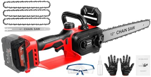 Mini motosega wireless compatibile con batteria Milwaukee M18 da 18 V (senza batteria) motosega elettrica a mano brushless da 12 pollici con oliatore automatico e blocco di sicurezza per