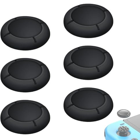 3 Paar Joystick Kappen, 3D Grips Caps, Stick Ersatz für besseren Grip und Schutz, Einfache Installation (Schwarz)