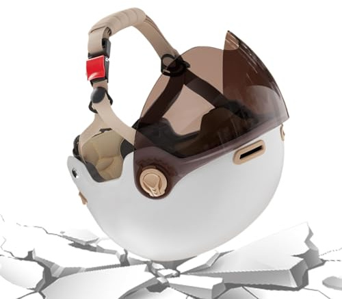 Casco de Scooter para Adultos y Hombres, Casco de Bicicleta de montaña – Diseño Reflectante – Cascos de Bicicleta con Gafas Resistentes al Viento, Accesorios para Moto, Dispositivos de