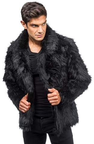 Chaks - Manteau en fausse fourrure, veste courte en fourrure pour soirées | Tenue pour carnaval, festivals et soirées à thème, veste en fausse fourrure courte pour déguisements et événements