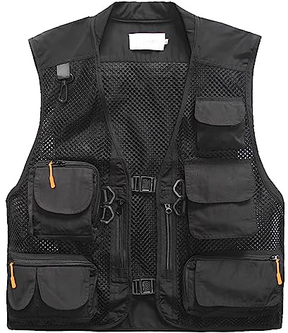 Freiesoldaten Uomini Multi Tasca Veste All'aperto Pesca Campeggio Outwear Maglia Traspirante Casuale Gilet