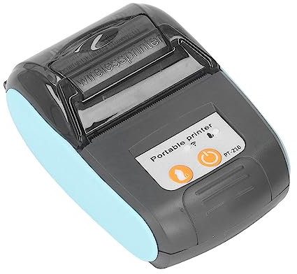 Lazmin112 Tragbarer Thermodrucker, Professioneller Thermodruckkopf, Unterstützt, USB, IOS, Druckgeschwindigkeit 90 Mm/s, POS-Drucker für Kleine Unternehmen (Mit Etui)
