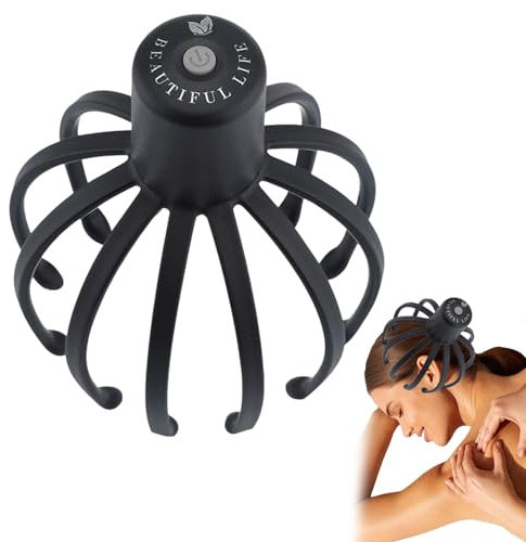 Head Massager Scalp, Kopfmassage Spinne, Octopus Elektrisches Kopfmassagegerät Zum Stressabbau, 360-Grad-Kopfmassagegerät Mit 3 Modi, Kabelloser Tragbarer Kopfkratzer Zur Spannungsabbau