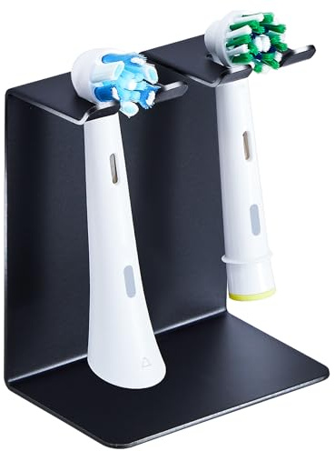 Soporte Cabezales Cepillo Eléctrico sin taladrar, YYBO Soporte Cepillo de Dientes Eléctrico, Porta Cepillo de Dientes, Adhesivo Porta Cabezal Cepillo de Dientes (Negro,Pequeño)