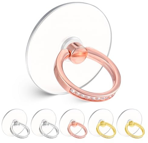 Giantree 6Pcs Diamond Phone Ring Holder Grip, Phone Ring Holder Phone Kickstand, 360° Degree Rotation Phone Ring for Phones Tablet Case