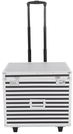 NEATOOM Rolling File Storage Case, Lockable File Storage Case with Telescopic Pole & Wheels, Portable Aluminum Alloy File Lock Box for Office, Meeting Room, Business Trip