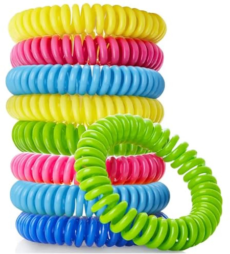 10 Pezzi Braccialetti Antizanzare, Senza DEET, Repellenti per Insetti e Zanzare, per Adulti e Bambini, Protezione fino a 350 Ore, Ideali per Campeggio, Pesca e Viaggi