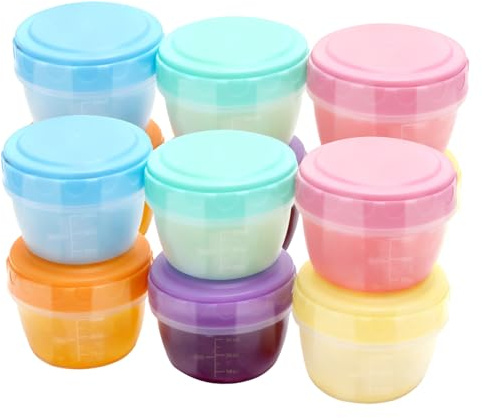 12 stycken frysburkar, små, läckagesäkra matburkar med lock, PP babygröt, behållare för frysning, förvaring, miniförvaringsburkar med skala, stapelbara återanvändbara, perfekta för tilläggsnacks,