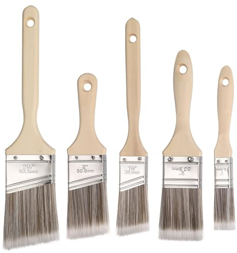 Lot de 5 pinceaux de peinture coudés pour décorer, décorer des murs, des meubles