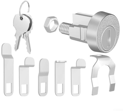 Solaughguy Kit de remplacement pour serrure de boîte aux lettres L-1172C avec 2 clés, cylindre de serrure de sécurité en alliage de zinc avec 5 languettes et écrou, matériel et accessoires de boîte