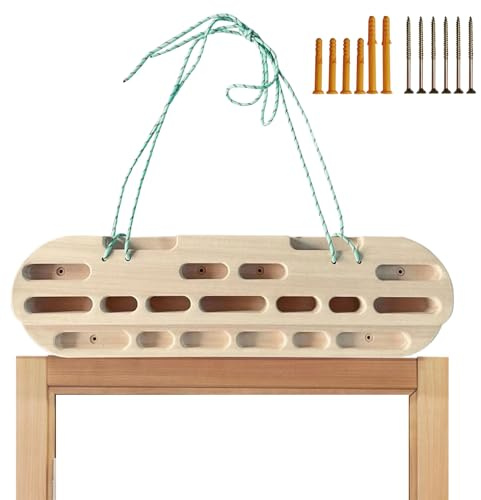 Hangboard d'escalade – Solution pour économiser les mains, supports d'escalade en bois, touche portable compacte comme planches d'entraînement | Barre de traction lisse pour entraînement de force des