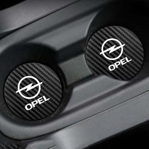 FEIHUAJIANIAN 2 Pezzi Auto Sottobicchiere per Opel Corsa-C Corsa-D Corsa-E Corsa-F, Protezione Portabicchieri Auto Anti-Verso e Anti-Scivolo per Bevande Calde e Fredde