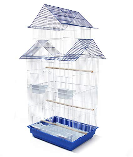 BPS Jaula Grande para Pájaro Pajarera Periquito Canarios con Saltado Perchas para Descanso Comedero 46.5 x 36 x 103 cm Color al Azar (Modelo 1) BPS-1241