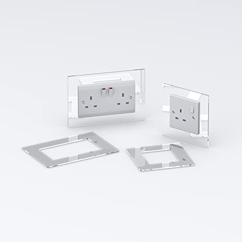Double/Single Socket Switch Surround/Acrylic Finger Plate (Double, Clear)