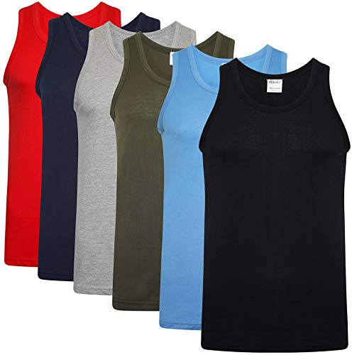 Keanu Mens Fitted 100% Cotton Vests Pack of 6