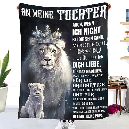 Hsientpe Personalisierte Decke Geschenk für Tochter Von Papa, Kuscheldecke Flauschige An Meine Tochter Von Vater, Brief Decken Geschenke Für Weihnachten Geburtstag Graduierung,18 Geburtstag Mädchen
