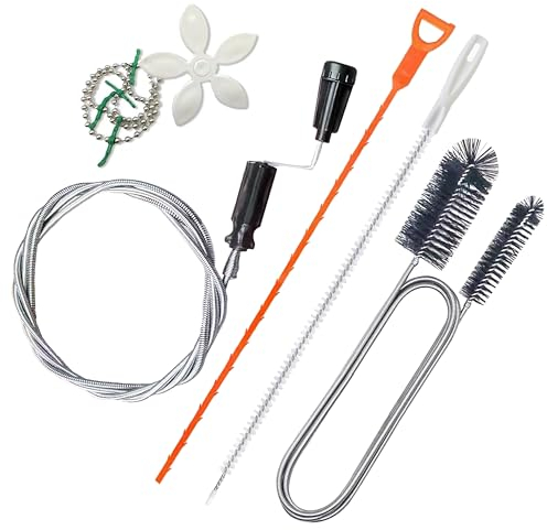 5 Pcs Drain Unblocker Set 118 inch Drain Auger Wire 61 inch Flexible Pipe Cleaner Brush and 19.7 inch Sink Unblocker Tool Drain Snake for Kitchen Bathroom Shower Plughole Unblocker