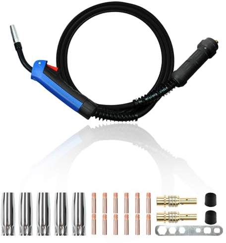 MIG MAG Schweißbrenner MB15 AK 4M, Schutzgas Schlauchpaket Euro Schweißgerät Zentralanschluss Schweißbrenner Gasgekühlt Flexibel Kopf Schweißgeräte