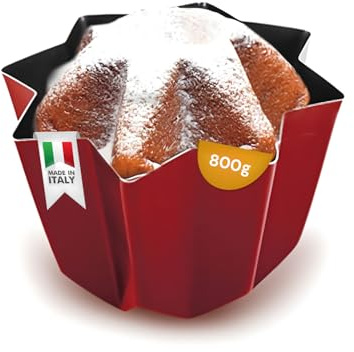 Avilia Stampo per Pandoro Antiaderente in Alluminio Rosso 22cm - Ideale per Cucinare Dolci Natalizi - Resistente e Durevole nel Tempo Garantisce una Distribuzione Unifome del Calore - 800gr
