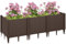Outsunny Plastic Raised Garden Bed, Modular Planter Box Kit, Garden Fence Edging Border for Flowers, Vegetables, Herbs, Brown