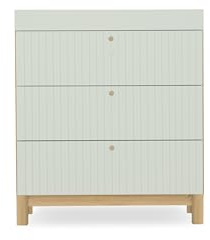 CuddleCo Remi Baby Changing Table with Spacious Soft-Close Drawers, Removable Changing Top - Baby Changing Unit Suitable Up to 11kg, Elegant and Functional Nursery Furniture (Oak/Green)