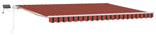 vidaXL Auvent Rétractable Orange et Marron 450 × 350 cm Tissu et Acier, Jardin et terrasse, Store rétractable Moderne, Protection extérieure, Ombre résistante, Couverture Flexible