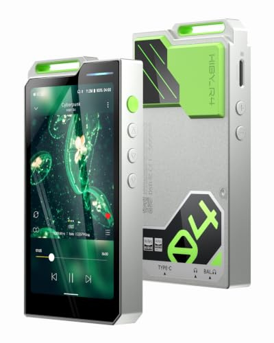 HiBy Music R4 Android MP3 MP4 Player with Spotify, 4 DAC & Class A Amp, MQA 16X HiFi Lossless Music Player with Bluetooth and WiFi, 3.5mm & 4.4mm Headphone Jack