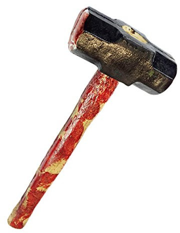 Rubber Johnnies TM Bloody SLEDGE HAMMER, Theatre Movie Horror Prop Fancy Dress Accessories, Clown Mallet, Hammer