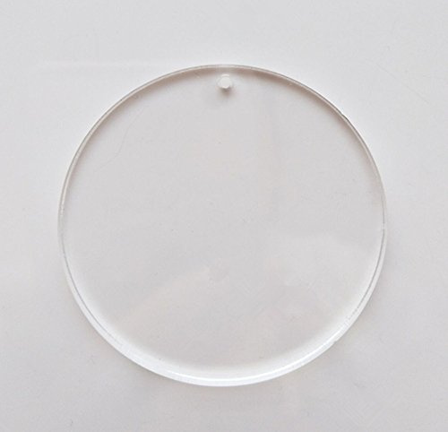 Meya Akrylskivor, 15 stycken, mycket transparent, med hål, 0,3 cm, för nyckelringar, smycken, för pyssel, dia 2,0 tum, 15