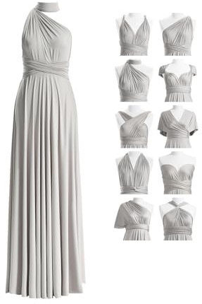 72styles Infinity-klänning med Bandeau Brudtärneklänningar för kvinnor Multi-Way Wrap Maxi Lång Plus storlek Convertible Aftonklänning