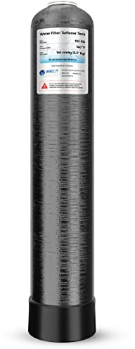 WECO Mineral Tank for Water Softener/Filter - Polyethylene Inner Shell Pressure Vessel with 2.5 Top Opening - 150 PSI Max Pressure - 120 °F Max Temperature - 9x48, BLACK